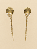 Brass and pearl earrings