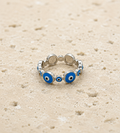 Silver evil eye ring