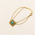 Brass Filigree Turquoise Bracelet