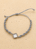 Woven adjustable semi precious stone bracelets