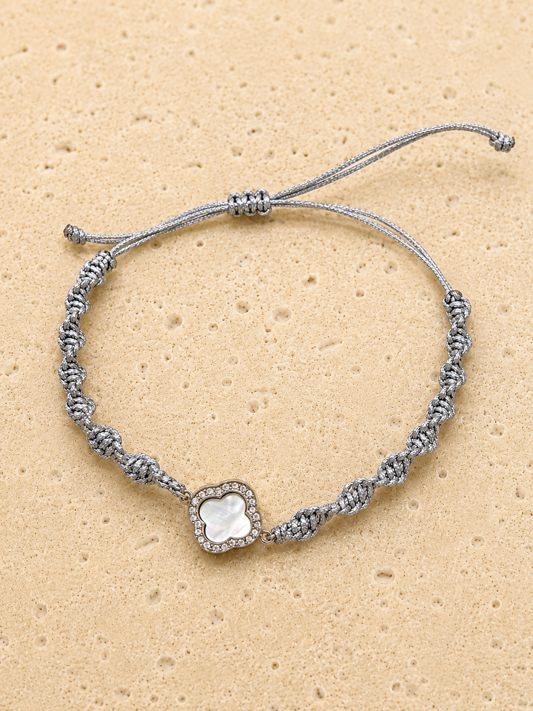 Woven adjustable semi precious stone bracelets