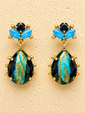 Swarovski crystal and Murano glass with gold leaf earrings