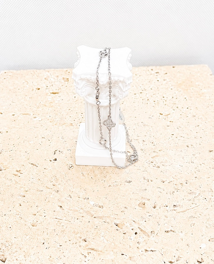 Embellished four leaf clover bracelet