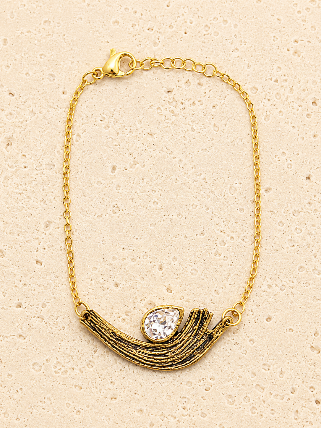 Dark brass crystal bracelet
