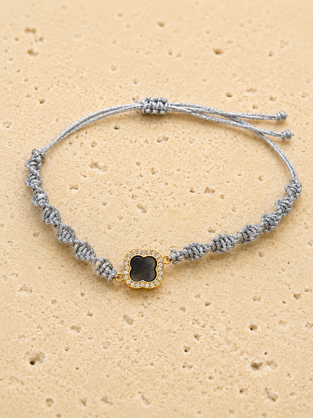 Woven adjustable semi precious stone bracelets