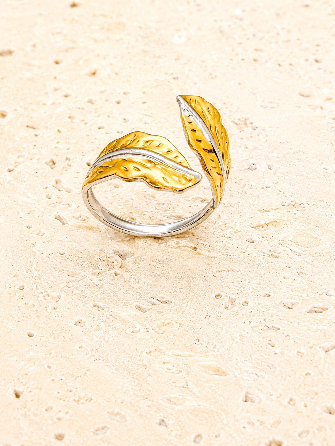 Gold leaf adjustable ring