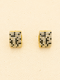 Black and white crystal earrings