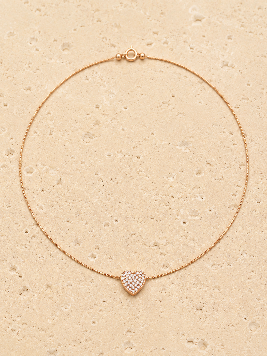 Rose gold crystal heart necklace
