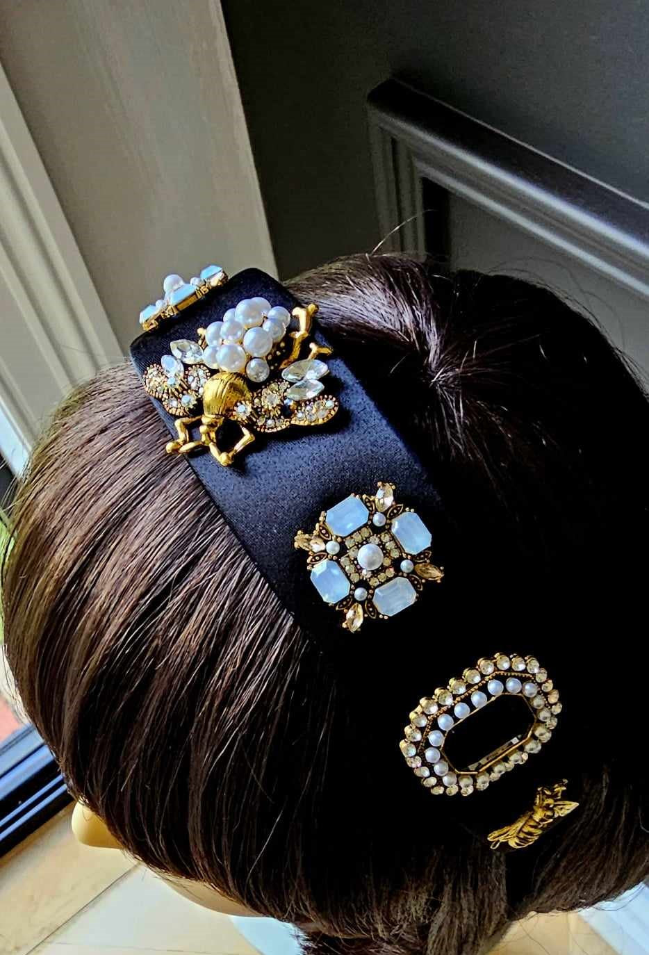 Resort wear baroque headband in turquoise