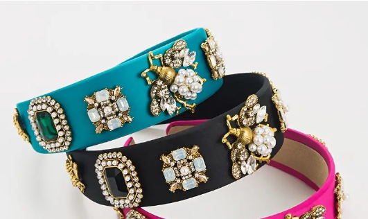 Resort wear baroque headband in turquoise