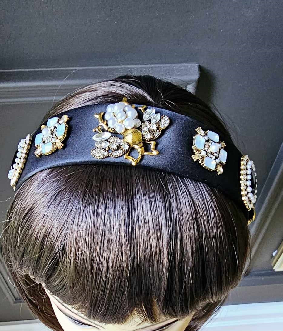 Resort wear baroque headband in turquoise
