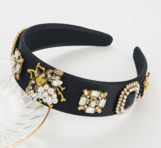 Resort wear baroque headband in turquoise