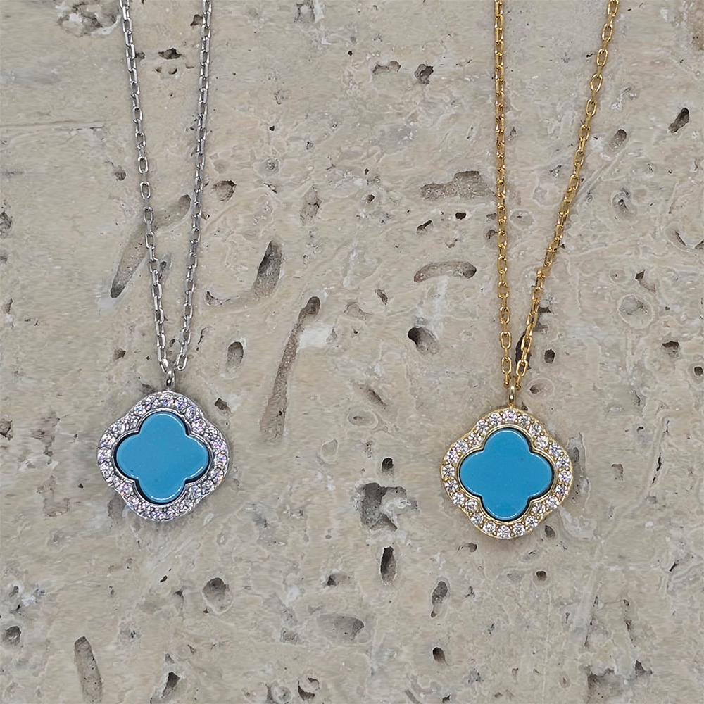 Turquoise clover necklace