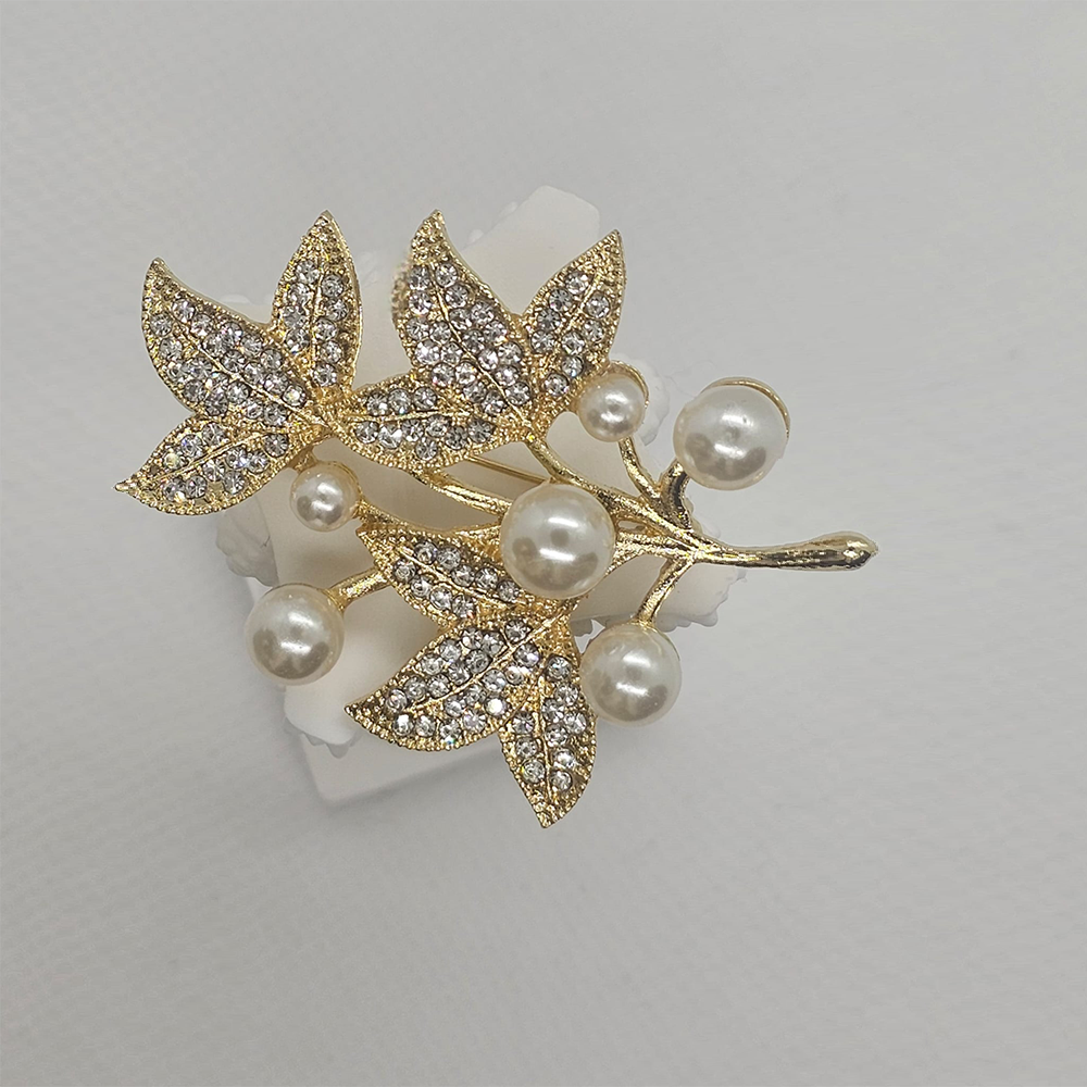 Pearl Leaf Brooch