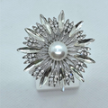 Pearl Sunburst Brooch