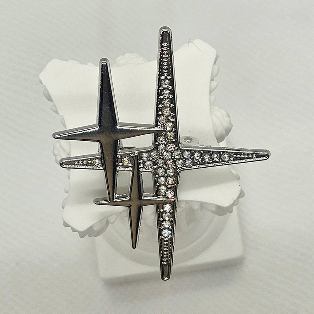 Modern Star Cross Brooch