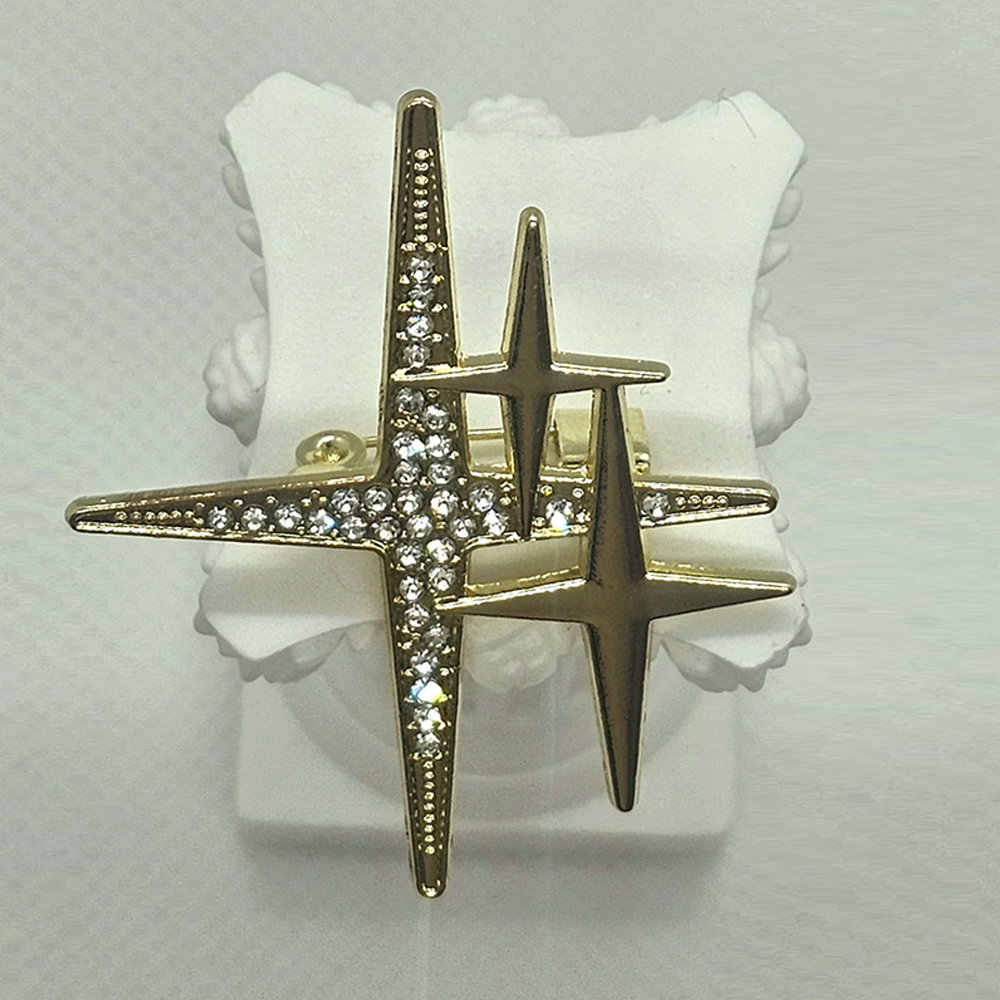 Modern Star Cross Brooch
