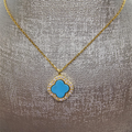 Turquoise clover necklace