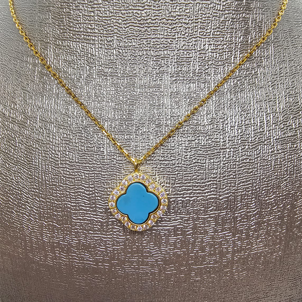 Turquoise clover necklace