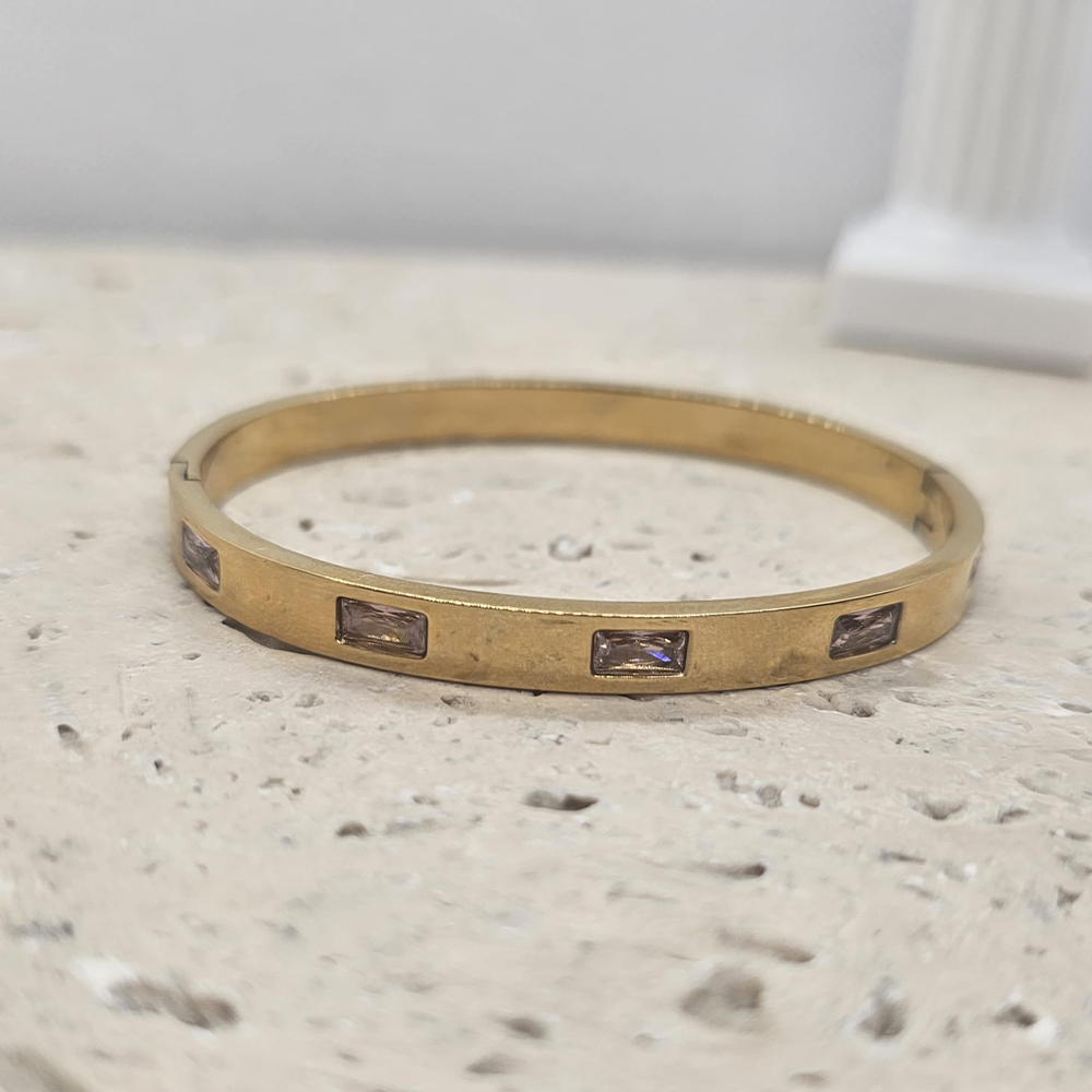 Rhea Pink Crystal Bangle