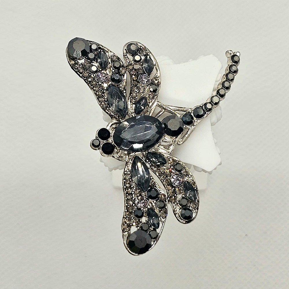 Crystal Dragonfly Brooch