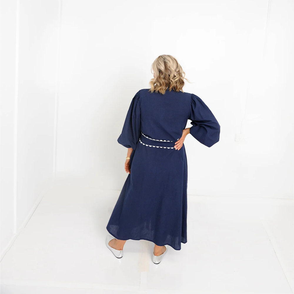 Palm Blue Dress - Alexander Santorini