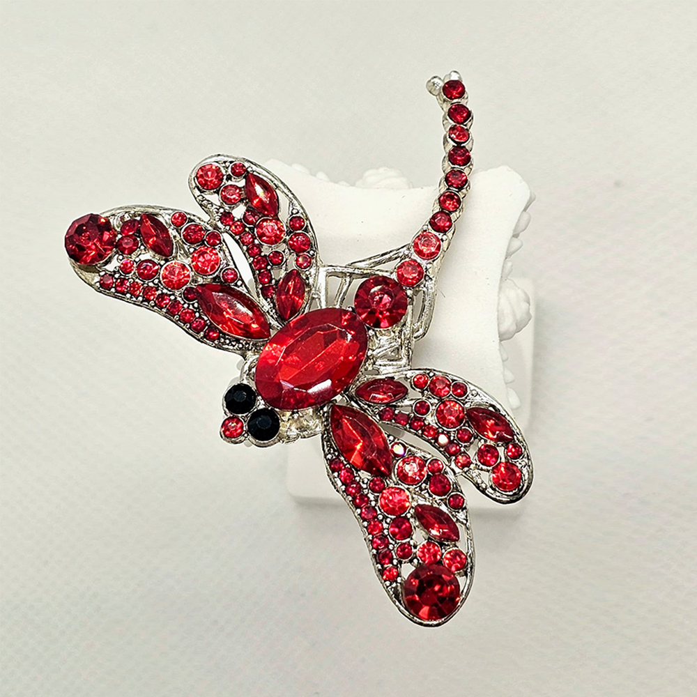 Crystal Dragonfly Brooch