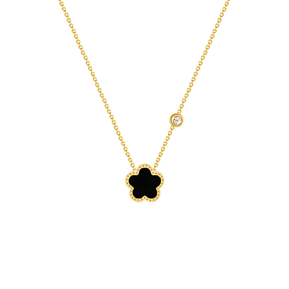 Noir Clover Necklace Reversable