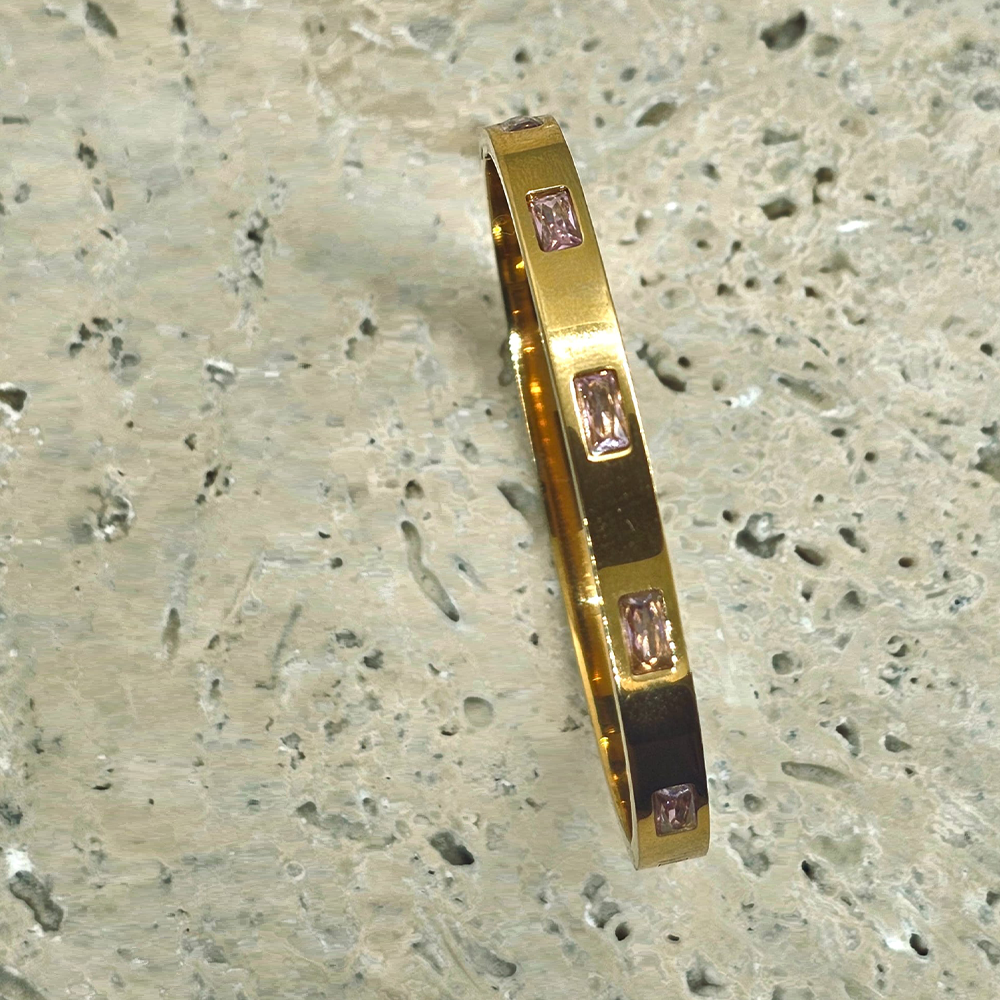 Rhea Pink Crystal Bangle