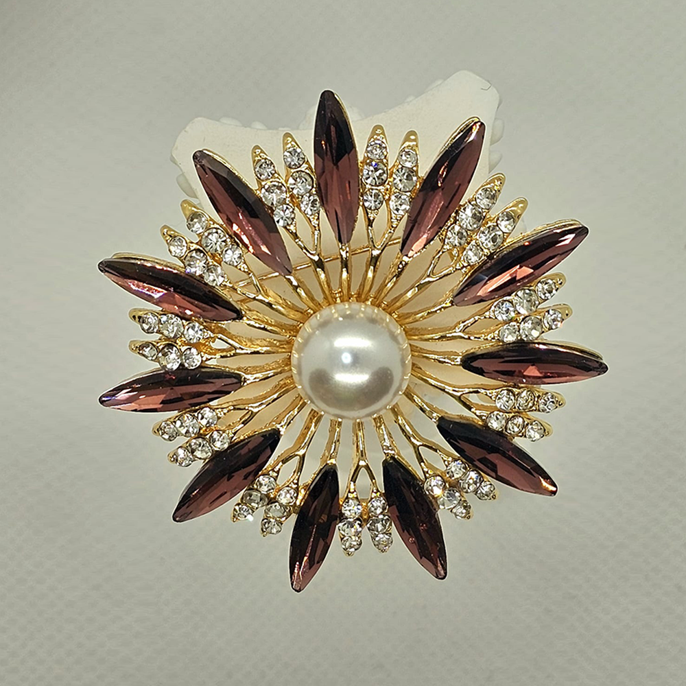 Pearl Sunburst Brooch