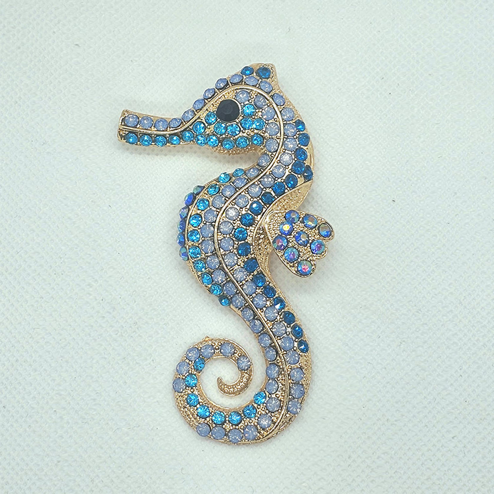 Crystal Seahorse Brooch