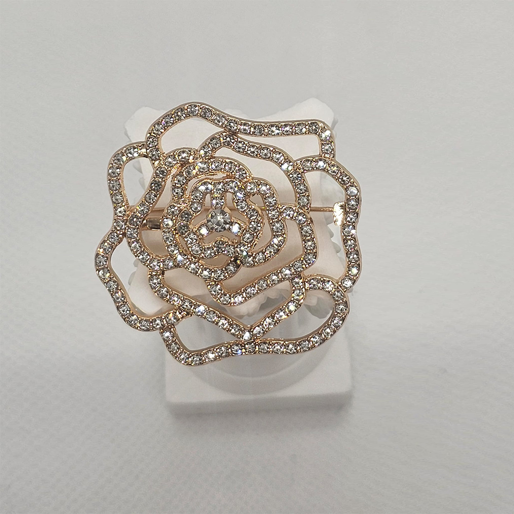 Crystal Rose Outline Brooch